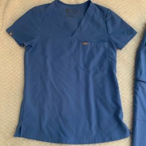 Figs Scrub Top XXS Ceil Blue